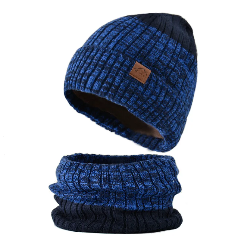 Зимняя шапка для женщин, мужчин, разноцветных модных универсальных вязаных теплых толстых шарфов, кепок для дам, джентльменских шапочек-бини, унисекс-шапок 3