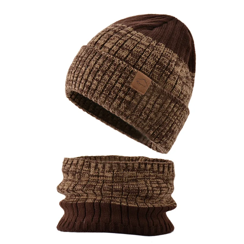 Зимняя шапка для женщин, мужчин, разноцветных модных универсальных вязаных теплых толстых шарфов, кепок для дам, джентльменских шапочек-бини, унисекс-шапок 4
