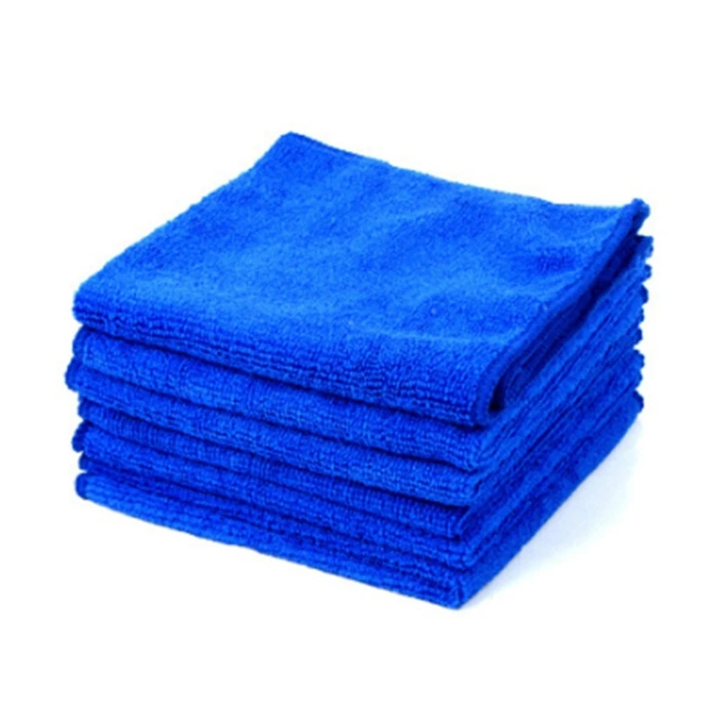 Салфетка для чистки из микрофибры, синяя, 20шт (12x12 дюймов) Высокоэффективные впитывающие полотенца для мойки и полировки автомобилей 3