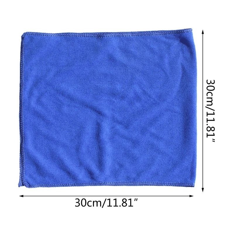 Салфетка для чистки из микрофибры, синяя, 20шт (12x12 дюймов) Высокоэффективные впитывающие полотенца для мойки и полировки автомобилей 5