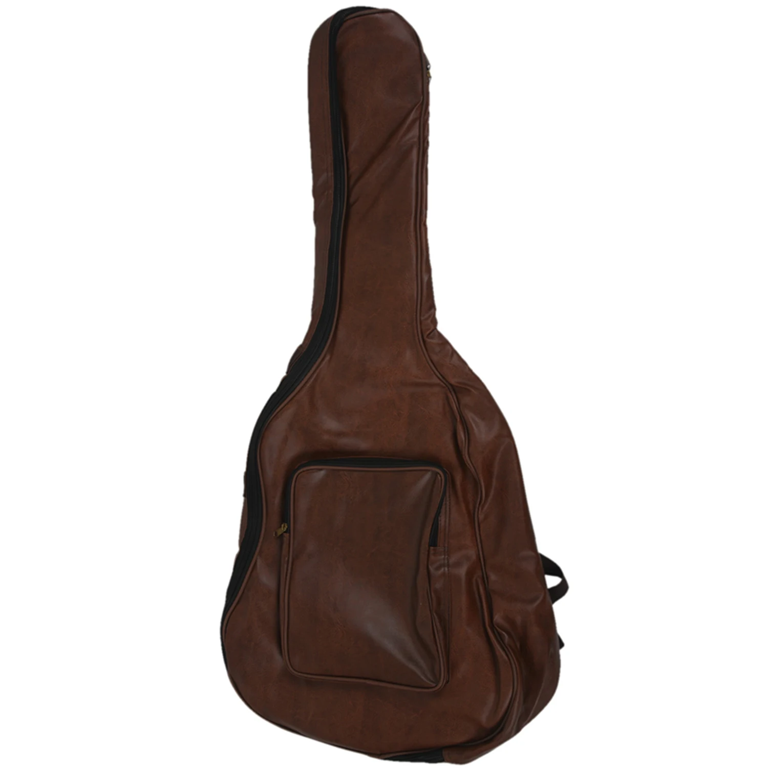 40-дюймовый 41-дюймовый водонепроницаемый рюкзак для гитары из искусственной кожи, утолщенный мягкий чехол для гитары, концертная сумка для 40/41 дюймов коричневого цвета 4