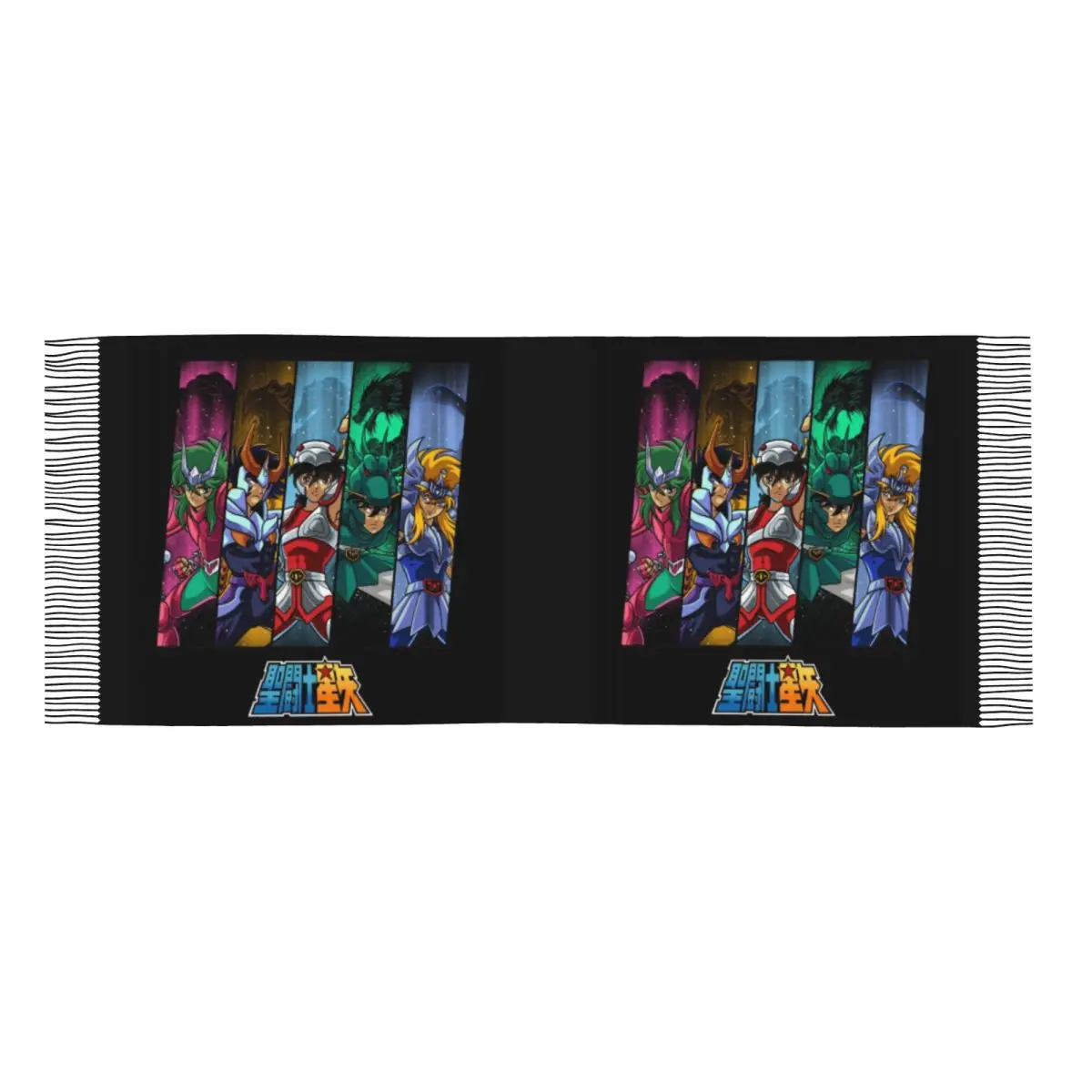 Женские большие шарфы Knights Of The Zodiac, Женская зимняя толстая теплая шаль с кисточками, шарф из аниме-манги Saint Seiya 4
