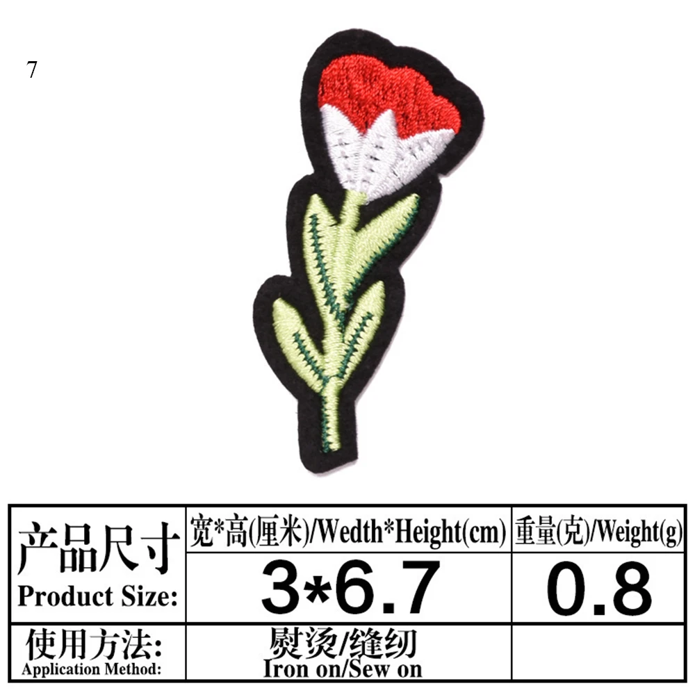 Красочные наклейки с вышивкой в виде цветка розы Аппликация для женского грунтового покрытия Сшитая и выглаженная Ткань для одежды своими руками 1ШТ 5