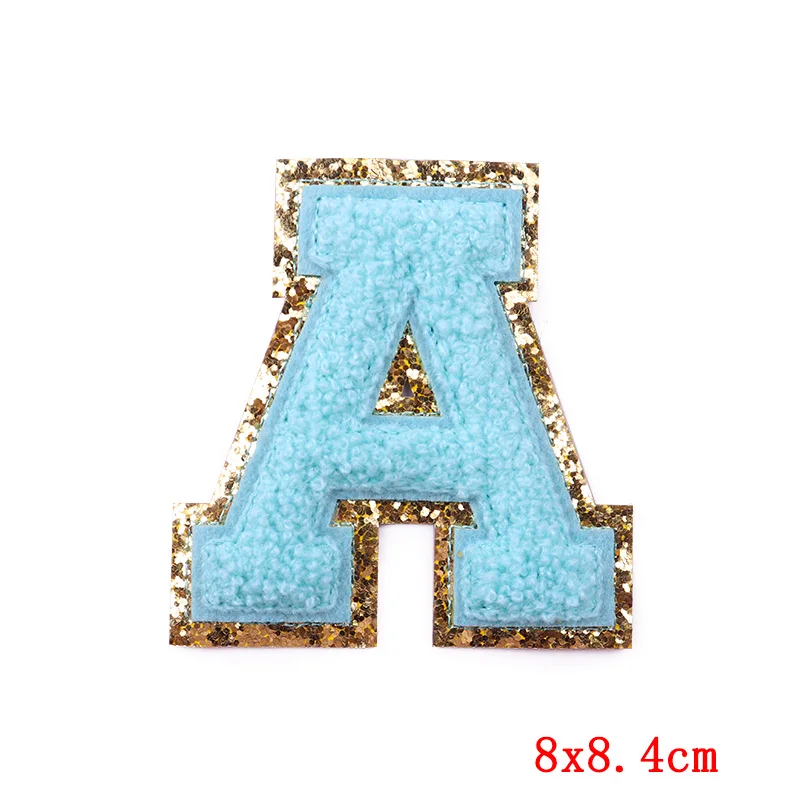 Синие английские буквы, нанесенные утюгом на нашивки для одежды, термоадгезивные нашивки, наклейки для глажки одежды, значок-аппликация 1