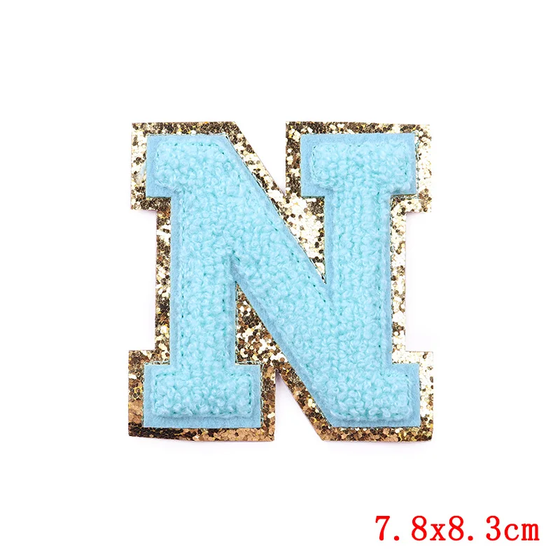 Синие английские буквы, нанесенные утюгом на нашивки для одежды, термоадгезивные нашивки, наклейки для глажки одежды, значок-аппликация 2