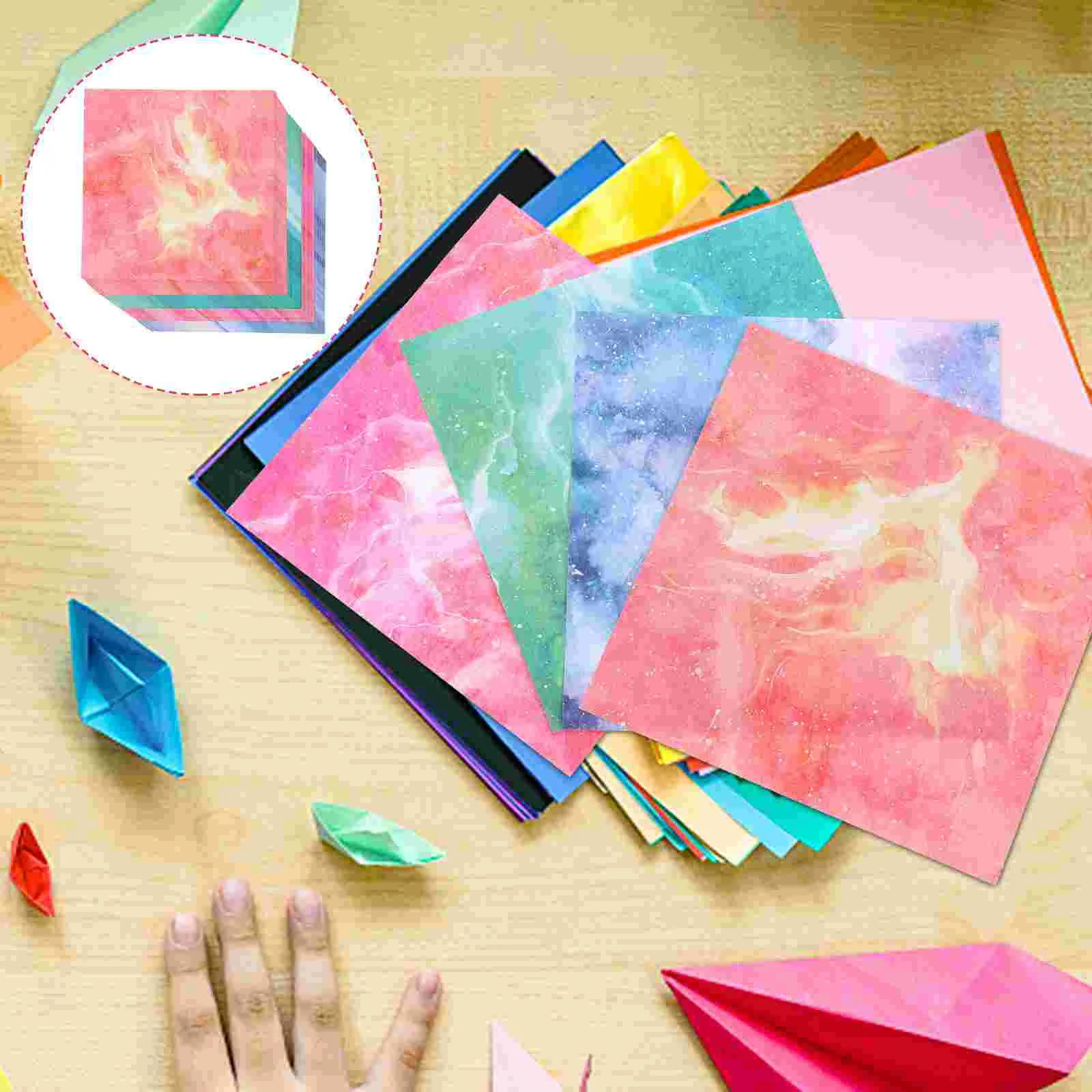 Квадратное оригами, поделки из бумаги, двусторонняя складная детская портативная бумага, Материалы 3