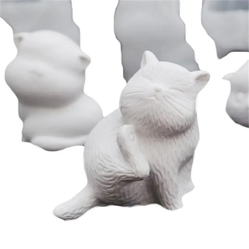 Силиконовая форма в форме кошки, форма из смолы, Хрустальные формы ручной работы из эпоксидной смолы, форма для украшения Кошачьего гипса, форма для ароматизации эпоксидной смолы 3
