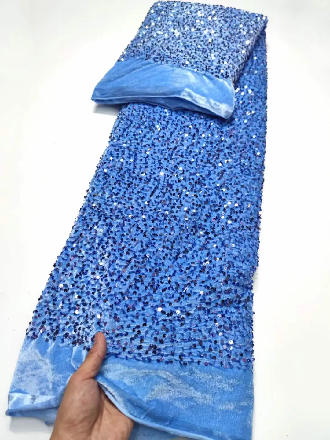 Серый французский бархат Кружевная ткань с блестками 2023 Высококачественная кружевная ткань из Нигерийского Африканского тюля Бархатная кружевная ткань для вечернего платья 1