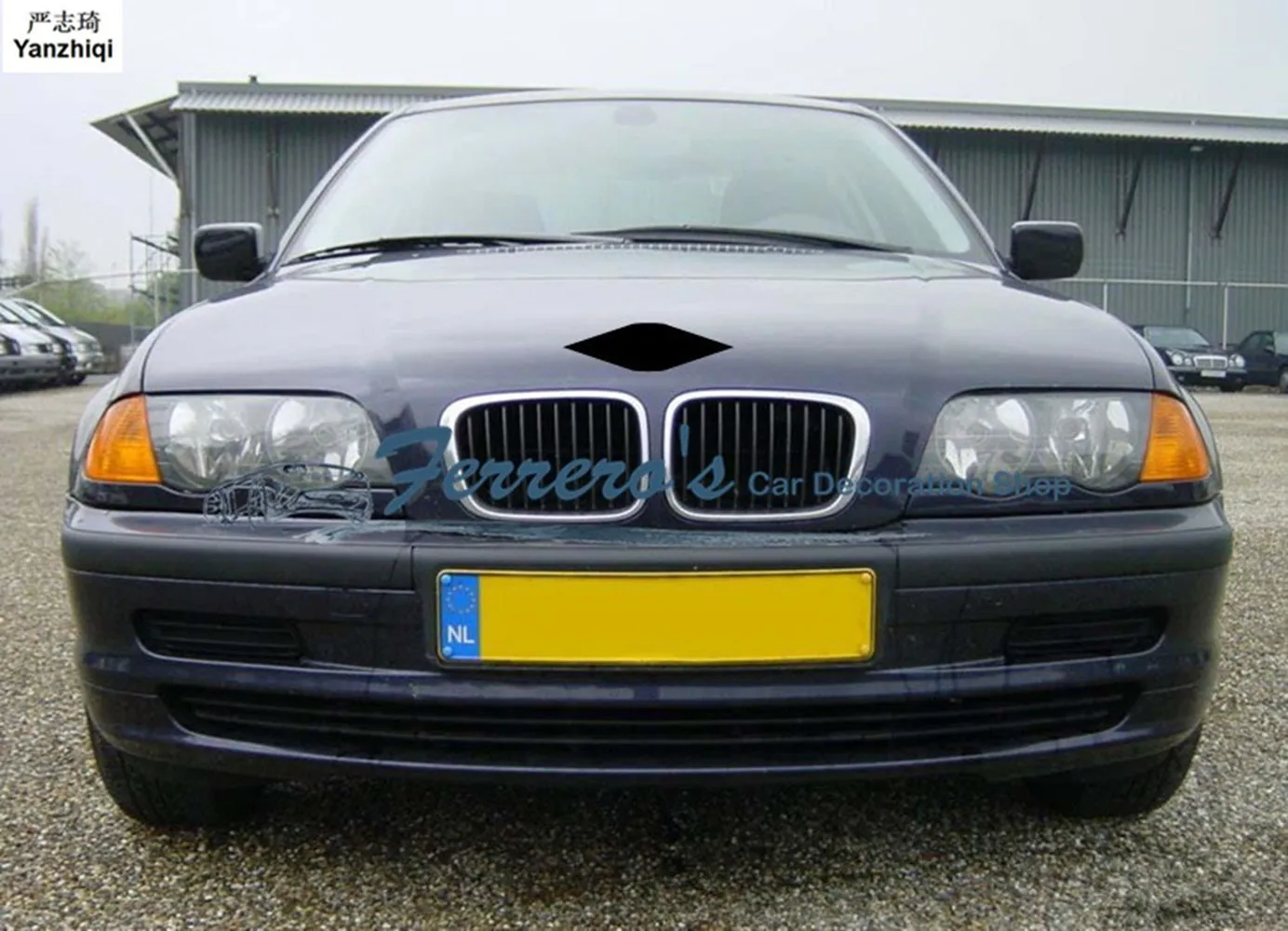 Бесплатная доставка Для BMW E46 Седан 2002-2004 4-дверная Модификация 4D 3 Серии Глянцевый Черный Бампер Почки Передняя Решетка Решетки Оптом 0