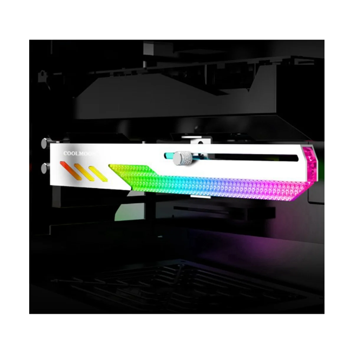 Вертикальный кронштейн для графического процессора COOLMOON GT8, красочный кронштейн 5V A-RGB, подставка для видеокарты для компьютерной графики, держатель графического процессора, белый 2