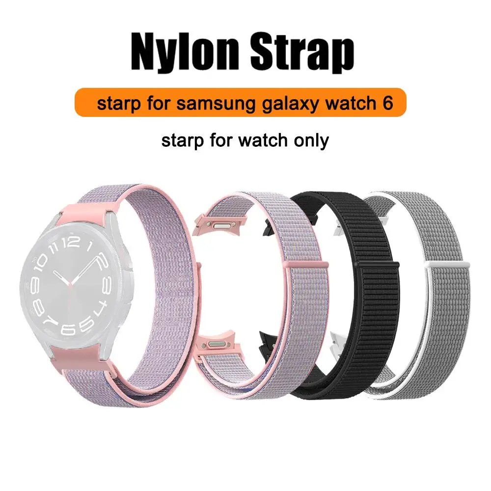 Петлевый Ремешок Для Samsung Galaxy Watch 6 4 44мм 40мм ремешок Для часов 6 Классический нейлоновый петлевый браслет Q1R1 0