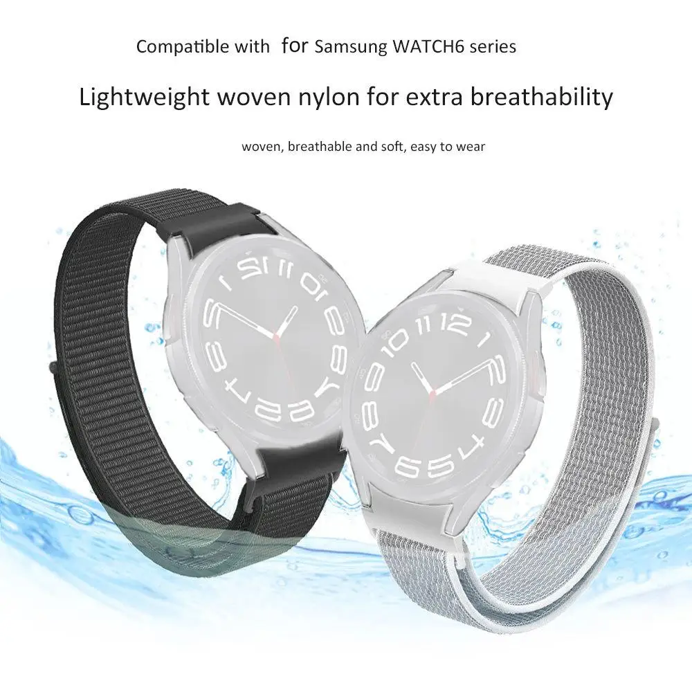 Петлевый Ремешок Для Samsung Galaxy Watch 6 4 44мм 40мм ремешок Для часов 6 Классический нейлоновый петлевый браслет Q1R1 2