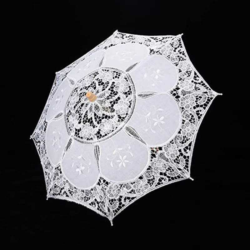 Свадебный зонтик для невесты, хлопковый кружевной зонтик, Цветочный зонтик ручной работы для украшения, Фото Чаепитие 2