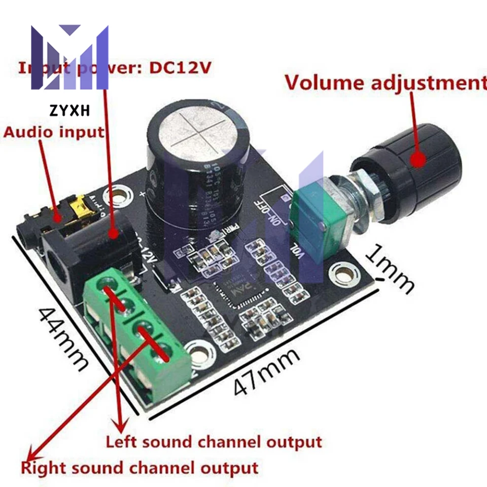 Плата усилителя PAM8610 мощностью 15 Вт * 2 2,0-канальных цифровых аудиоусилителя класса D, регулятор громкости для динамика DIY 5