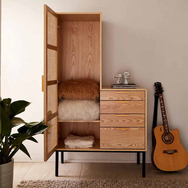 Ротанговый шкаф из ротанга Книжный шкаф из массива дерева для гостиничных апартаментов типа 