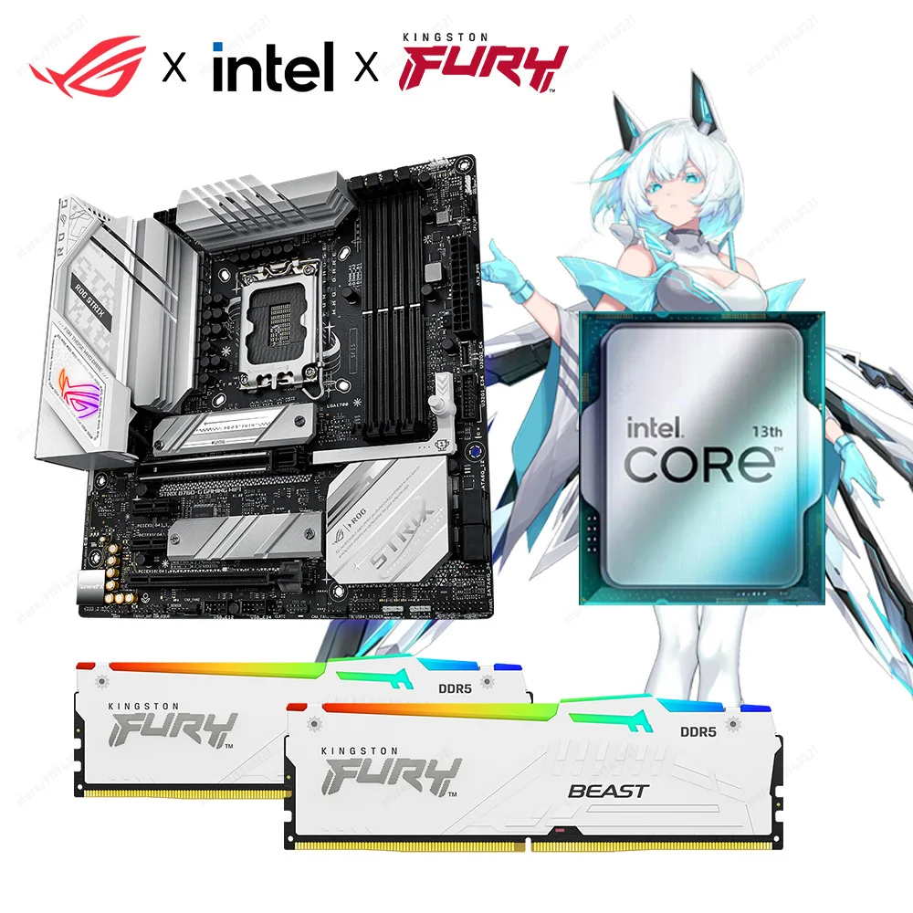 Комплект процессоров Intel Core i7 13700K LGA 1700 Asus ROG STRIX B760-G GAMING WIFI Материнская плата DDR5 Combo i7 13700K DDR5 32 ГБ памяти 2