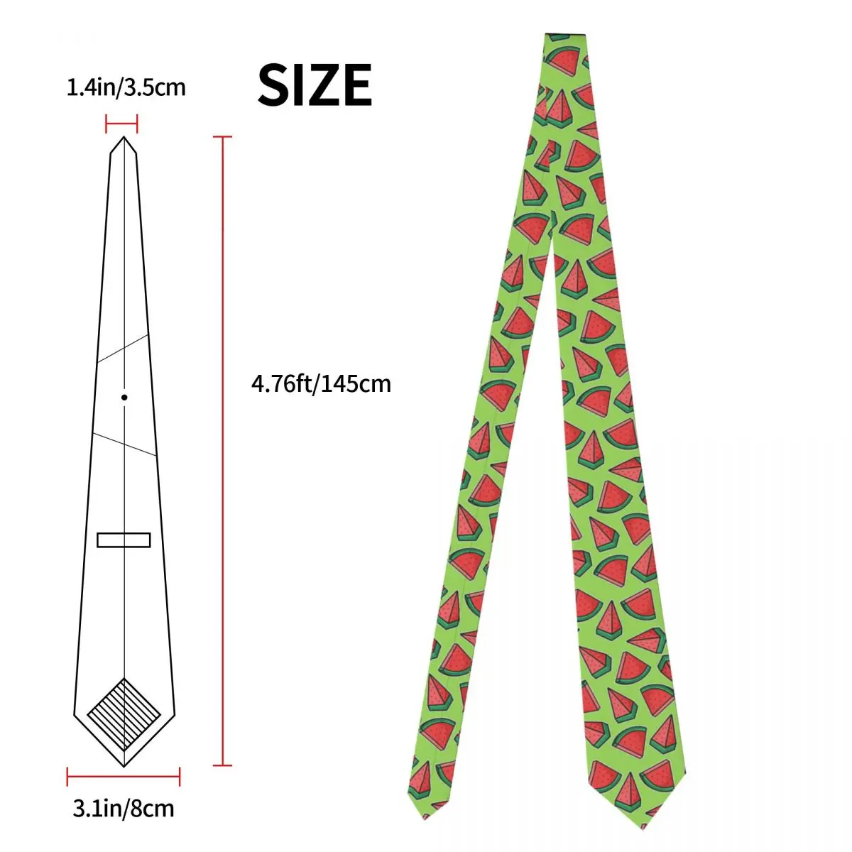 Милый арбузный галстук, нарезанный кубиками, мужской шелковый полиэстер, 8 см, узкие галстуки для мужских костюмов, аксессуары, галстук, свадебный реквизит для косплея 5