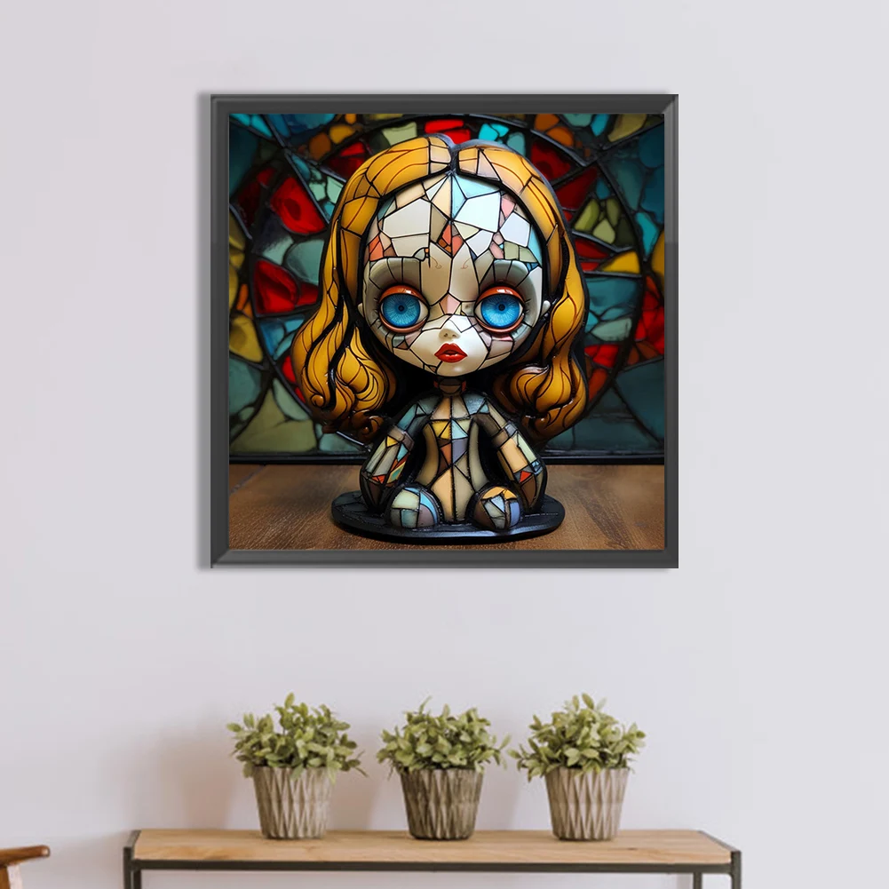 5D DIY Алмазная картина с круглой дрелью, страшные куклы на Хэллоуин, витражное искусство 2
