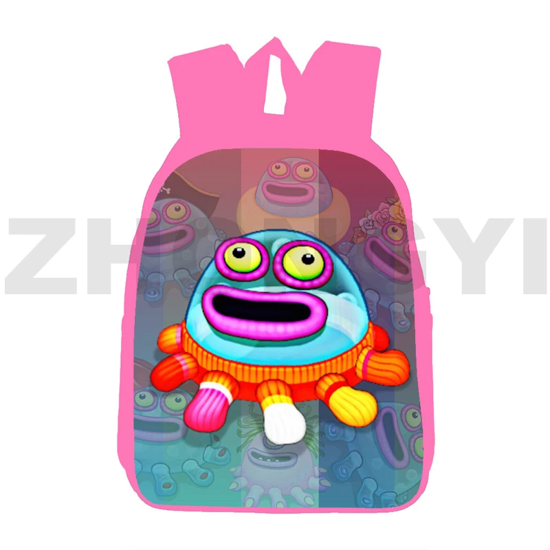 Кавайные Розовые Школьные сумки My Singing Monsters для Девочек с 3D Принтом Аниме, Рюкзаки для Студентов-подростков, Модная Женская Сумка Для Ноутбука 3