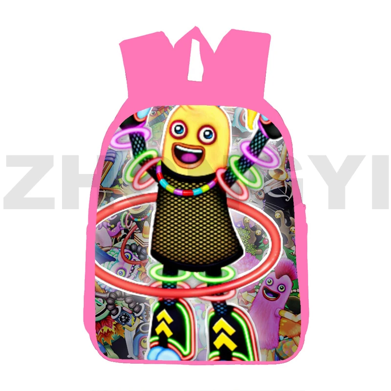 Кавайные Розовые Школьные сумки My Singing Monsters для Девочек с 3D Принтом Аниме, Рюкзаки для Студентов-подростков, Модная Женская Сумка Для Ноутбука 5