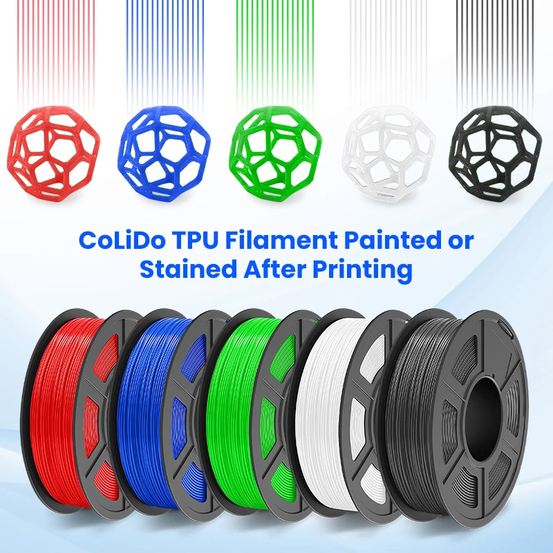 Нить CoLiDO 1,75 мм TPU, 0,5 кг гибкая эластичная нить для 3D-принтера 5