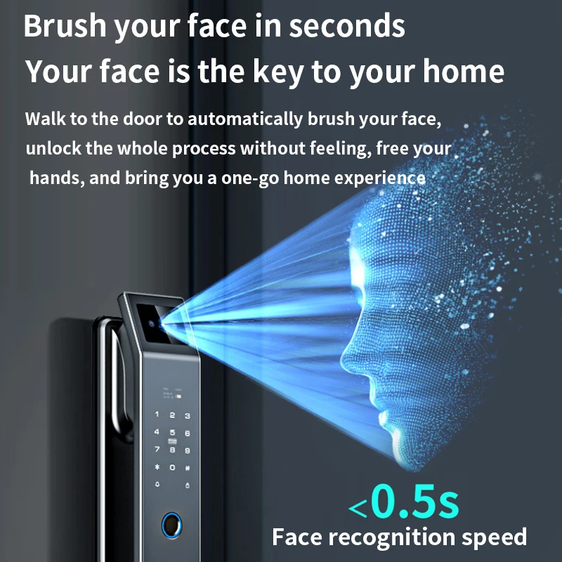 3D распознавание лиц умный дверной замок приложение для мобильного телефона камера безопасности умный пароль по отпечатку пальца разблокировка биометрическим электронным ключом 4