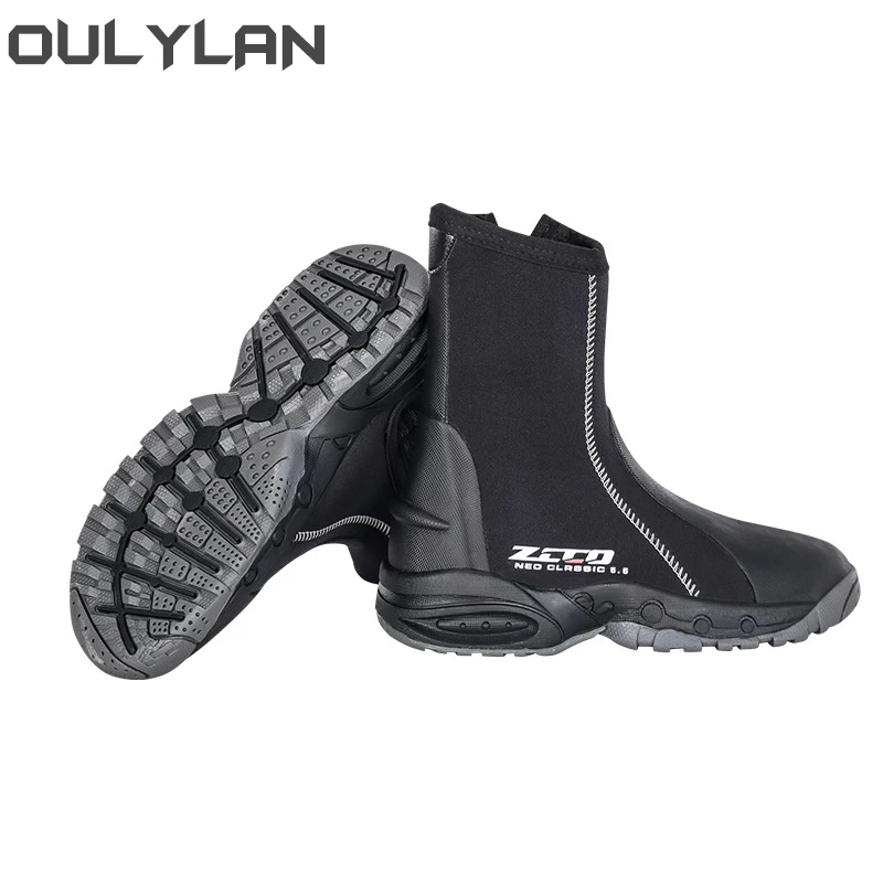 Oulylan, 5 мм Неопрен, сохраняющий тепло, Ботинки для дайвинга, Подводное плавание, Водная обувь с высоким берцем, нескользящая Обувь для подводной охоты, Охотничья обувь 1