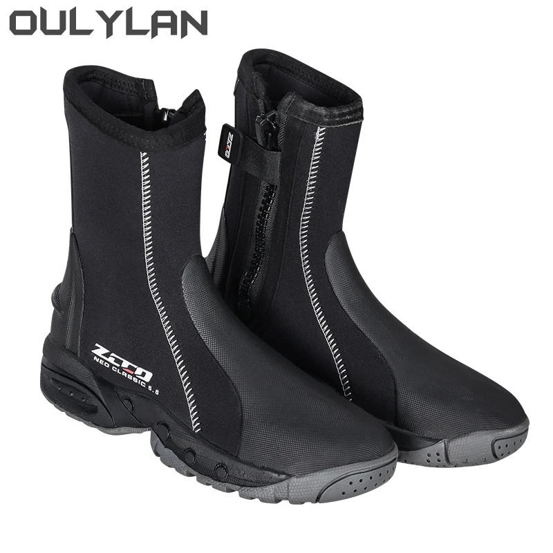 Oulylan, 5 мм Неопрен, сохраняющий тепло, Ботинки для дайвинга, Подводное плавание, Водная обувь с высоким берцем, нескользящая Обувь для подводной охоты, Охотничья обувь 2