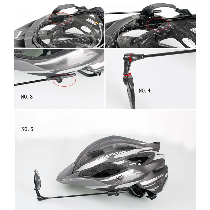 Зеркало для велосипедного шлема, Зеркало заднего вида для мотоцикла, широкоугольный поворотный Отражатель для электровелосипеда, MTB Аксессуары для шоссейных велосипедов 3