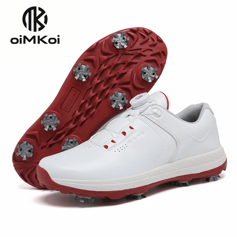 Профессиональная мужская обувь для гольфа OIMKOI, водонепроницаемая и нескользящая обувь для тренировок в гольф с 8 шипами 0