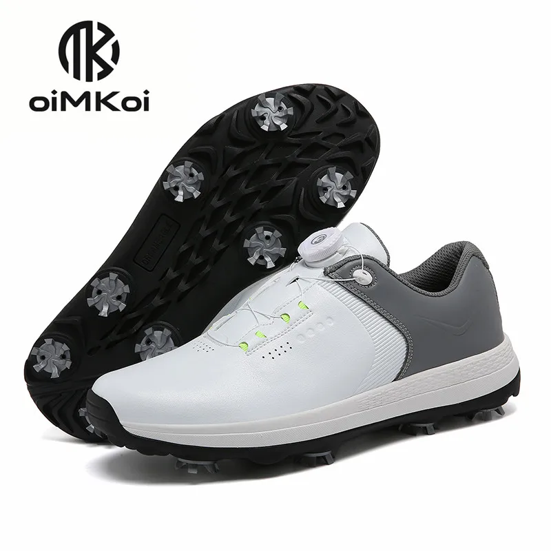 Профессиональная мужская обувь для гольфа OIMKOI, водонепроницаемая и нескользящая обувь для тренировок в гольф с 8 шипами 1