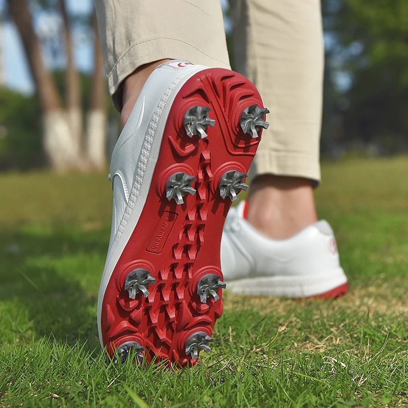 Профессиональная мужская обувь для гольфа OIMKOI, водонепроницаемая и нескользящая обувь для тренировок в гольф с 8 шипами 3