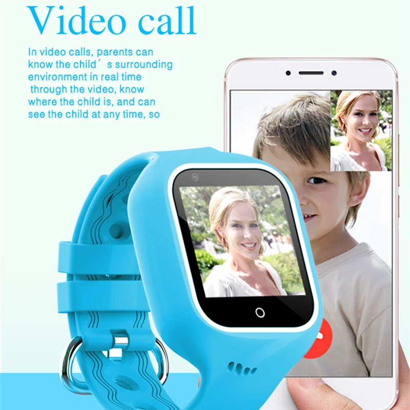 4G Детские Смарт-Часы Мобильный Телефон SOS WIFI LBS GPS Позиционирующий Трекер IP67 Водонепроницаемый Видеозвонок Камера Дистанционного Мониторинга DF60 1