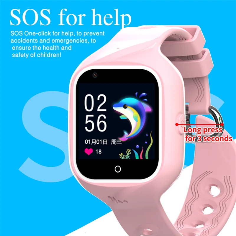 4G Детские Смарт-Часы Мобильный Телефон SOS WIFI LBS GPS Позиционирующий Трекер IP67 Водонепроницаемый Видеозвонок Камера Дистанционного Мониторинга DF60 4