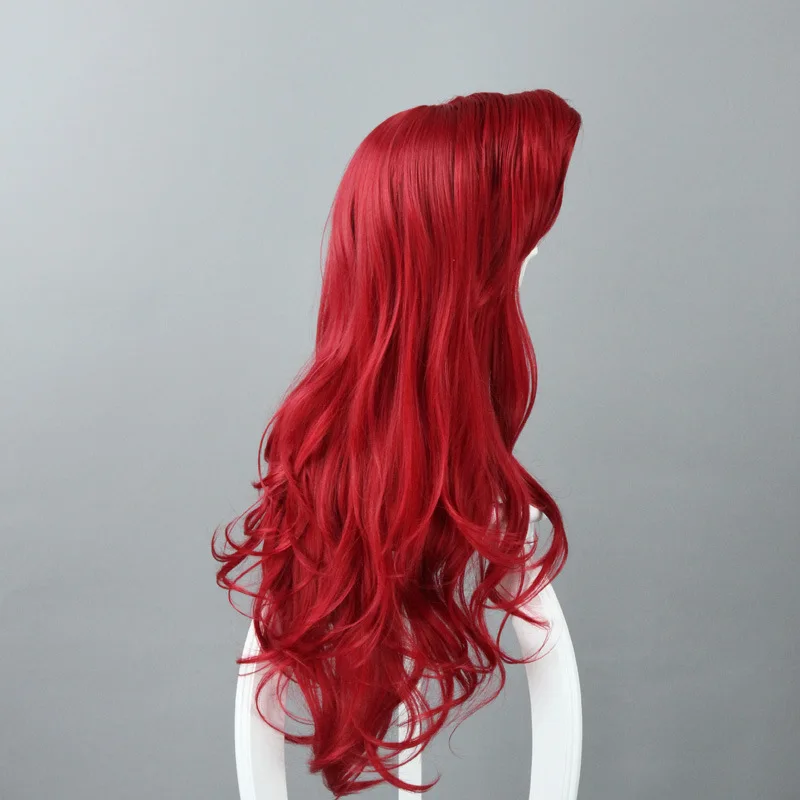 Малиновый парик с длинными вьющимися волосами Аниме Косплей Парик Высокотемпературный нагрев синтетический парик для женщин 1