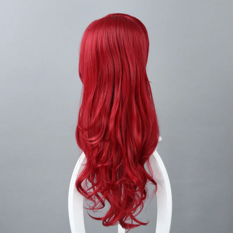 Малиновый парик с длинными вьющимися волосами Аниме Косплей Парик Высокотемпературный нагрев синтетический парик для женщин 2