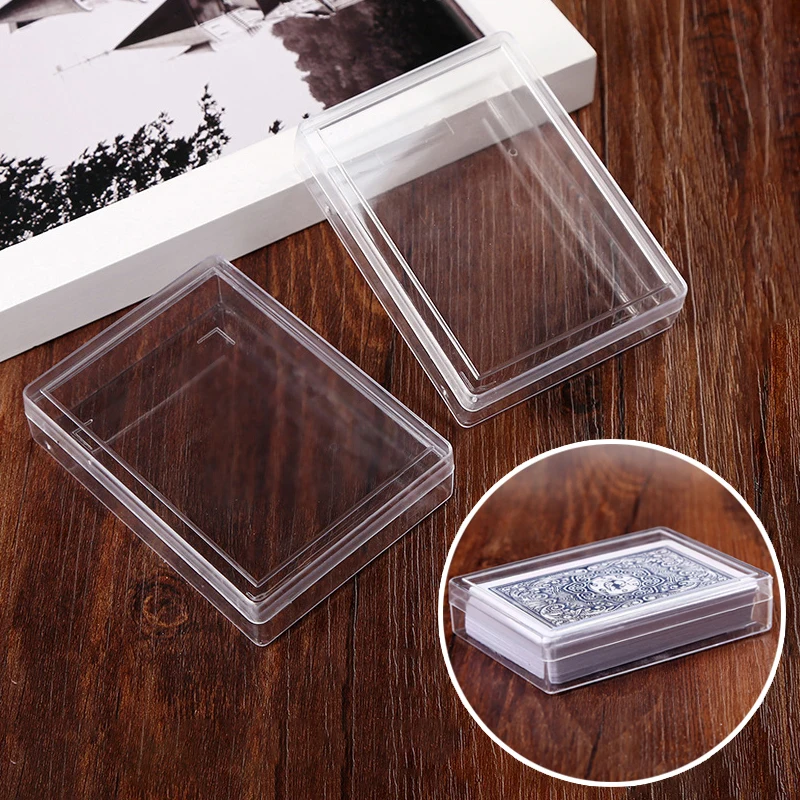 2шт Прозрачные Пластиковые коробки Контейнер для хранения игральных карт Кейс для хранения коллекций покерных карт Кейс для контейнера 0