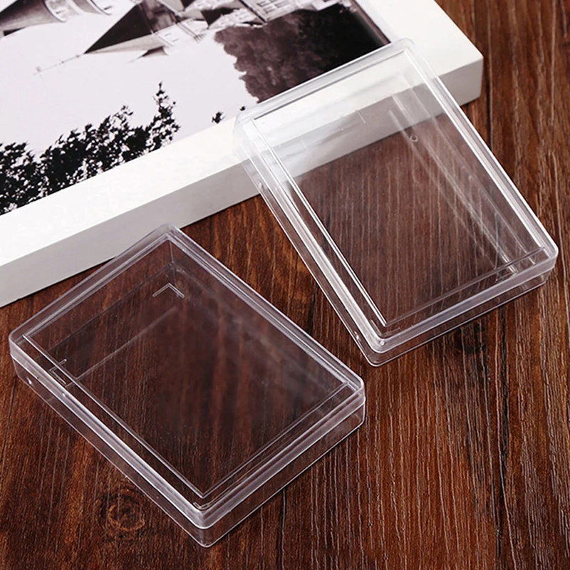 2шт Прозрачные Пластиковые коробки Контейнер для хранения игральных карт Кейс для хранения коллекций покерных карт Кейс для контейнера 2
