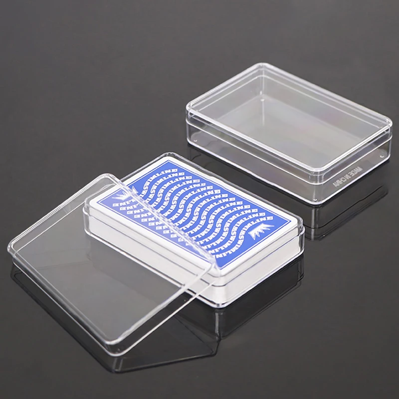 2шт Прозрачные Пластиковые коробки Контейнер для хранения игральных карт Кейс для хранения коллекций покерных карт Кейс для контейнера 5