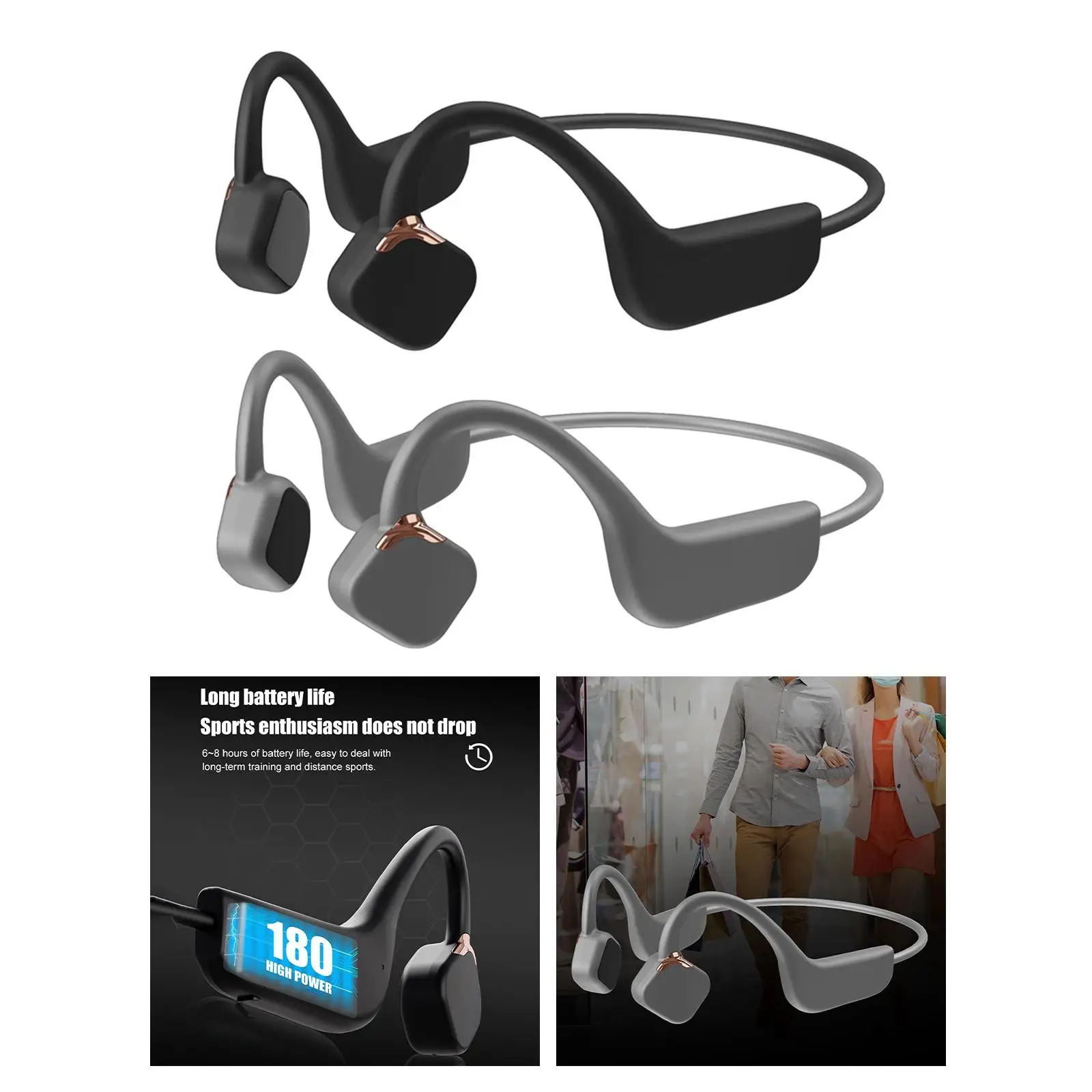 Наушники с открытыми ушами IPX7 Водонепроницаемые и защищенные от пота для пеших прогулок 4