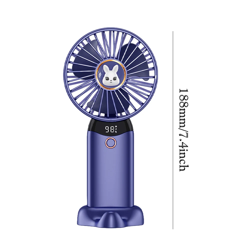 Охлаждающий электрический вентилятор, 4-скоростной ручной вентилятор, USB-аккумуляторный настольный вентилятор, экран дисплея, цифровой охлаждающий вентилятор для путешествий, офиса на открытом воздухе 5