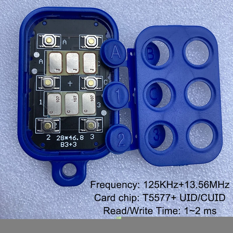 Брелок 6 в 1 125 кГц T5577 EM ID С возможностью записи IC 13,56 МГц 1k S50 UID Сменная Карта-ключ 1