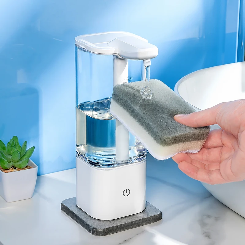 Ручной Автоматический дозатор мыла объемом 500 мл, Бесконтактный дозатор дезинфицирующего средства, умный сенсорный дозатор жидкого мыла для кухни и ванной комнаты 0