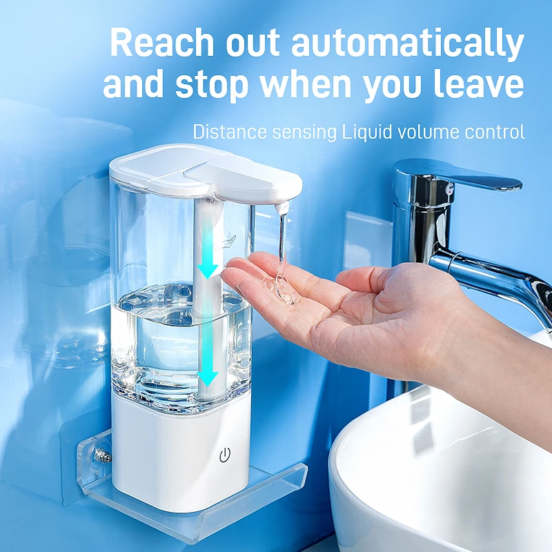 Ручной Автоматический дозатор мыла объемом 500 мл, Бесконтактный дозатор дезинфицирующего средства, умный сенсорный дозатор жидкого мыла для кухни и ванной комнаты 3