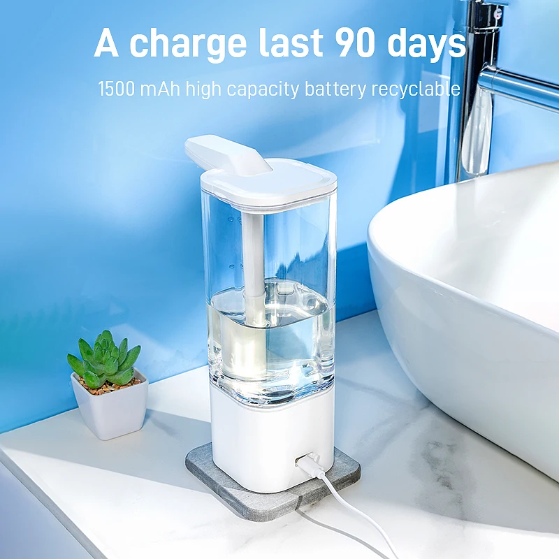 Ручной Автоматический дозатор мыла объемом 500 мл, Бесконтактный дозатор дезинфицирующего средства, умный сенсорный дозатор жидкого мыла для кухни и ванной комнаты 4