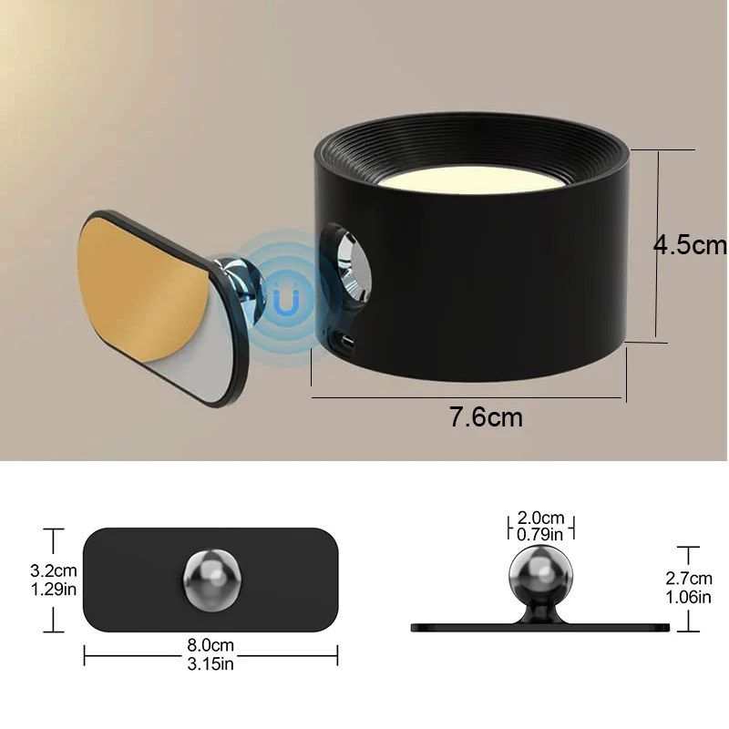 USB-зарядка светильник для внутреннего настенного шкафа, минималистичный прикроватный светильник для книги, зарядка портативного сенсорного светильника, настенный светильник для спальни 5
