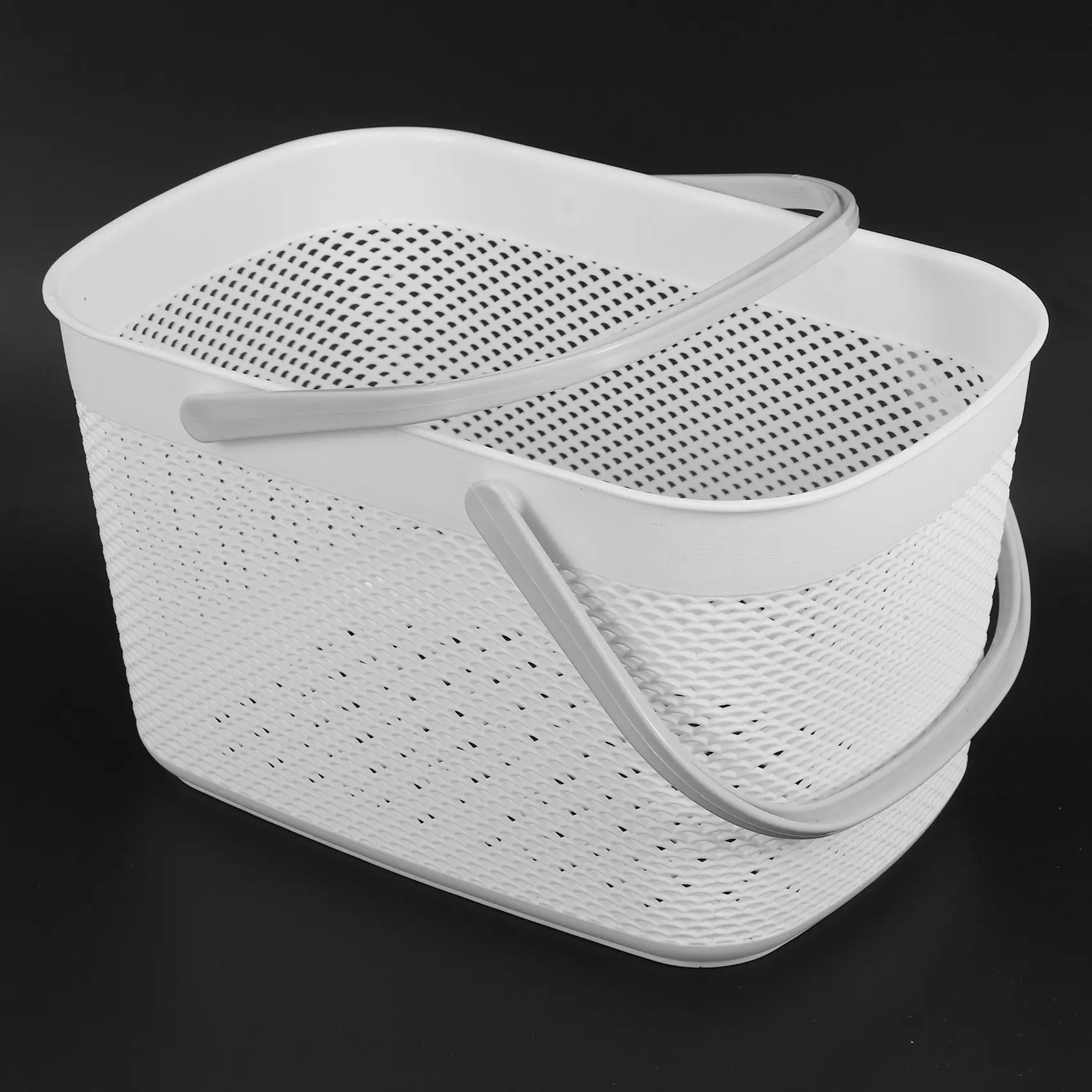 Пластиковая корзина для рук Корзины для хранения в ванной комнате с ручкой Бытовые инструменты для хранения Большой емкости 1