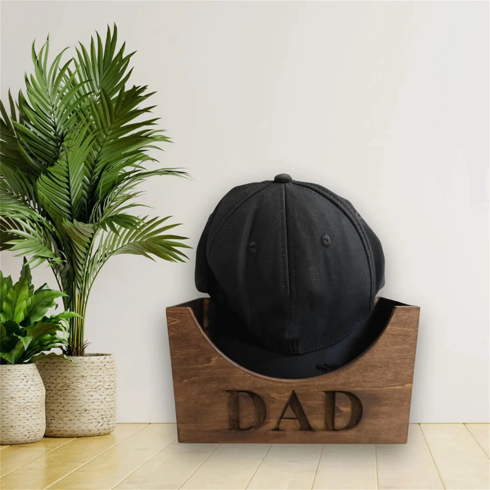Персонализированный набор держателей для шляп, органайзер для бейсболок, Вешалка, деревянная коробка для шляп, деревянный Подвесной держатель для шляп, подставка для кепки для папы и дедушки 3