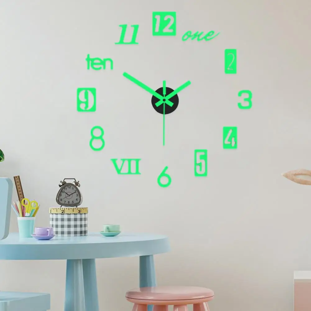 Настенные часы Наклейка Современный Клей Большие Цифры Зеркальный Эффект Художественные Часы Товары Для дома Настенные Часы 3D Настенные Часы 5