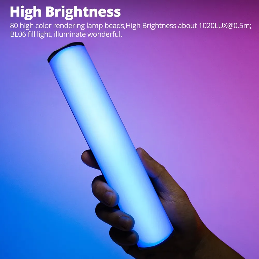 Мощный светодиодный видеосигнал BL-06 Pavo Tube Light RGB Color Photography Light Ручная световая палочка для фотографий, видеоблогов фильмов 4